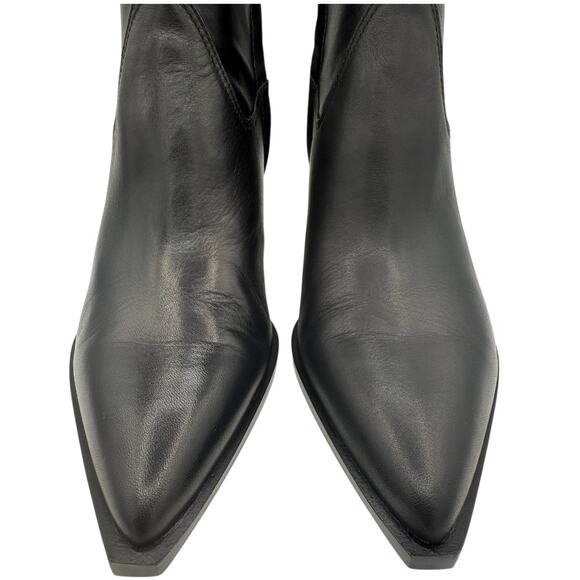 Dolce Vita Arya Ankle Boots Black Leather Size 10 Pointed Toe Low Heel - Picture 5 of 14